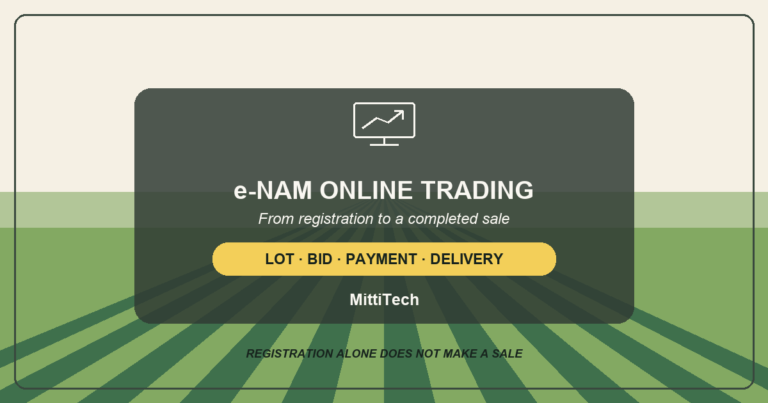 eNAM online trading: lot, bid, payment and delivery; registration alone does not make a sale.
